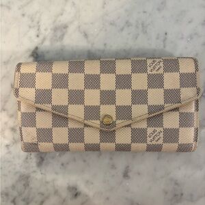 Louis Vuitton Beige and Blue Checkered Wallet